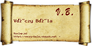 Váczy Béla névjegykártya